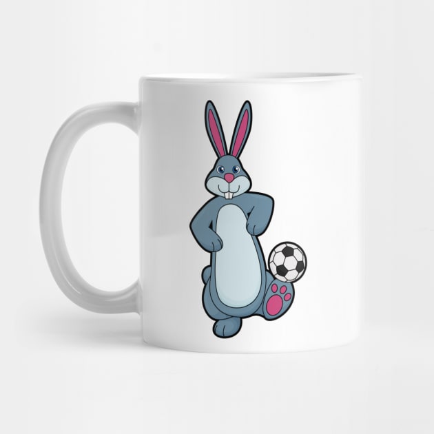 Rabbit as Soccer player with Soccer ball by Markus Schnabel